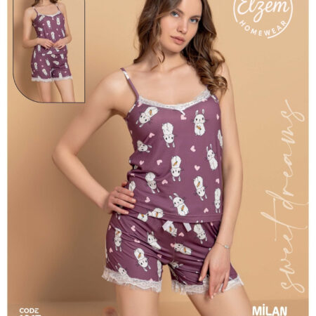 Milan Kumaş – Karakter Desenli Şortlu Takım